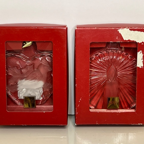Mikasa Japan Cardinal & Candle Glass Ornaments Set of 2 Holiday Christmas - Picture 15 of 16